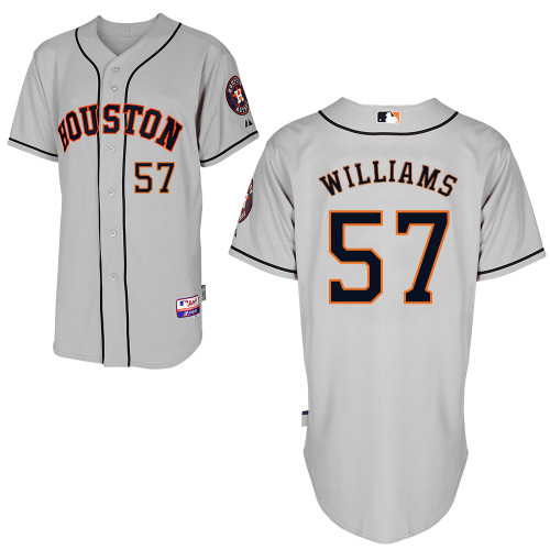 Jerome Williams #57 MLB Jersey-Houston Astros Men's Authentic Road Gray Cool Base Baseball Jersey